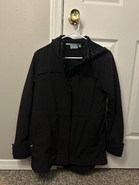 Athleta Black Shoreline Visage Hooded Utility Jacket - Women’s Small